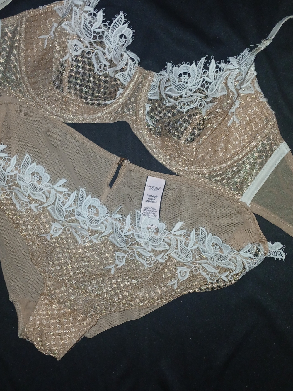 Victoria's Secret Nude Lace Underwire Bra & Brief Set
